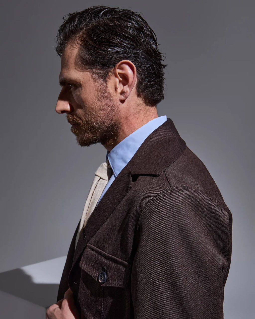Brown sartorial sahariana jacket