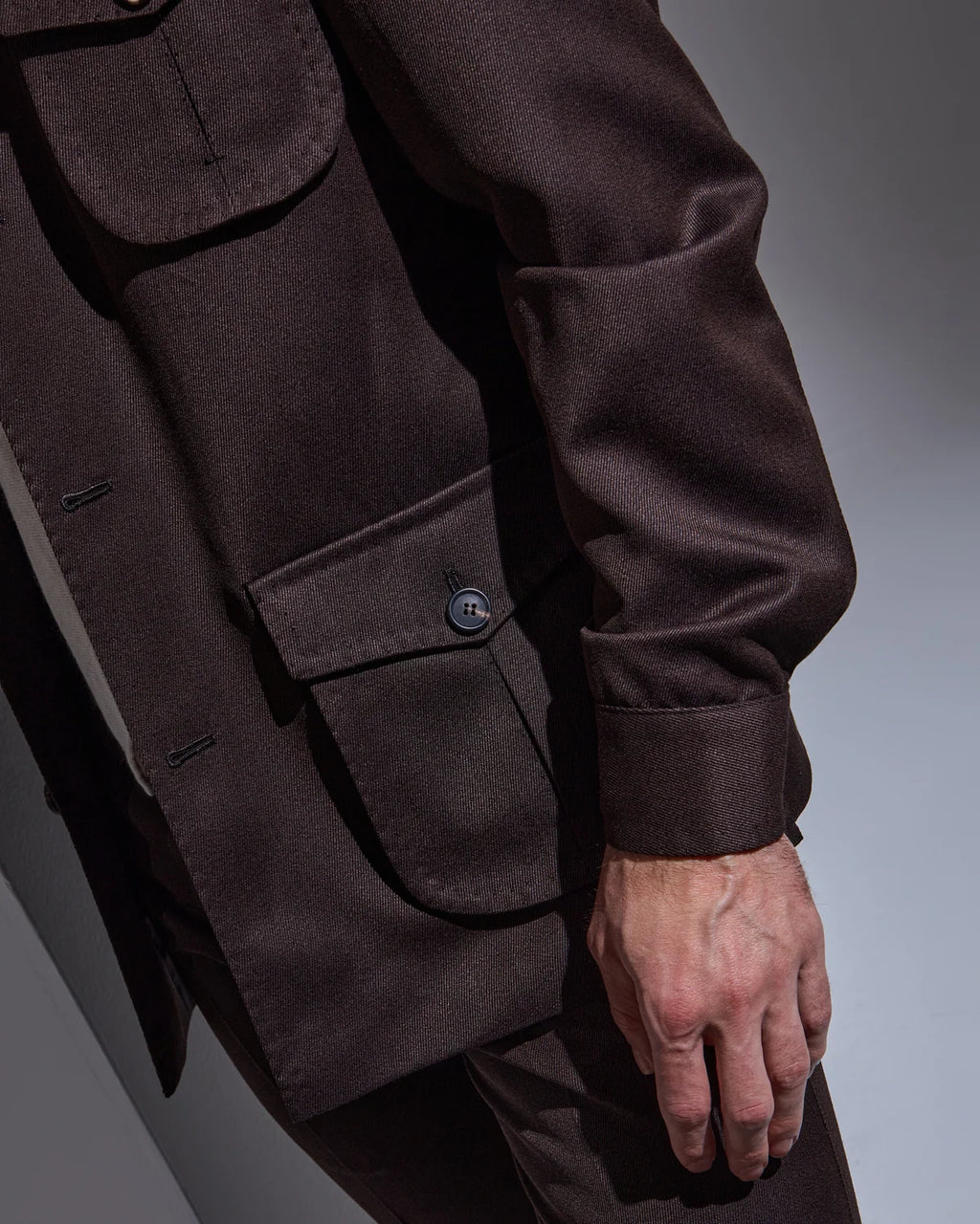 Brown sartorial sahariana jacket