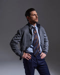 Gray sartorial bomber jacket