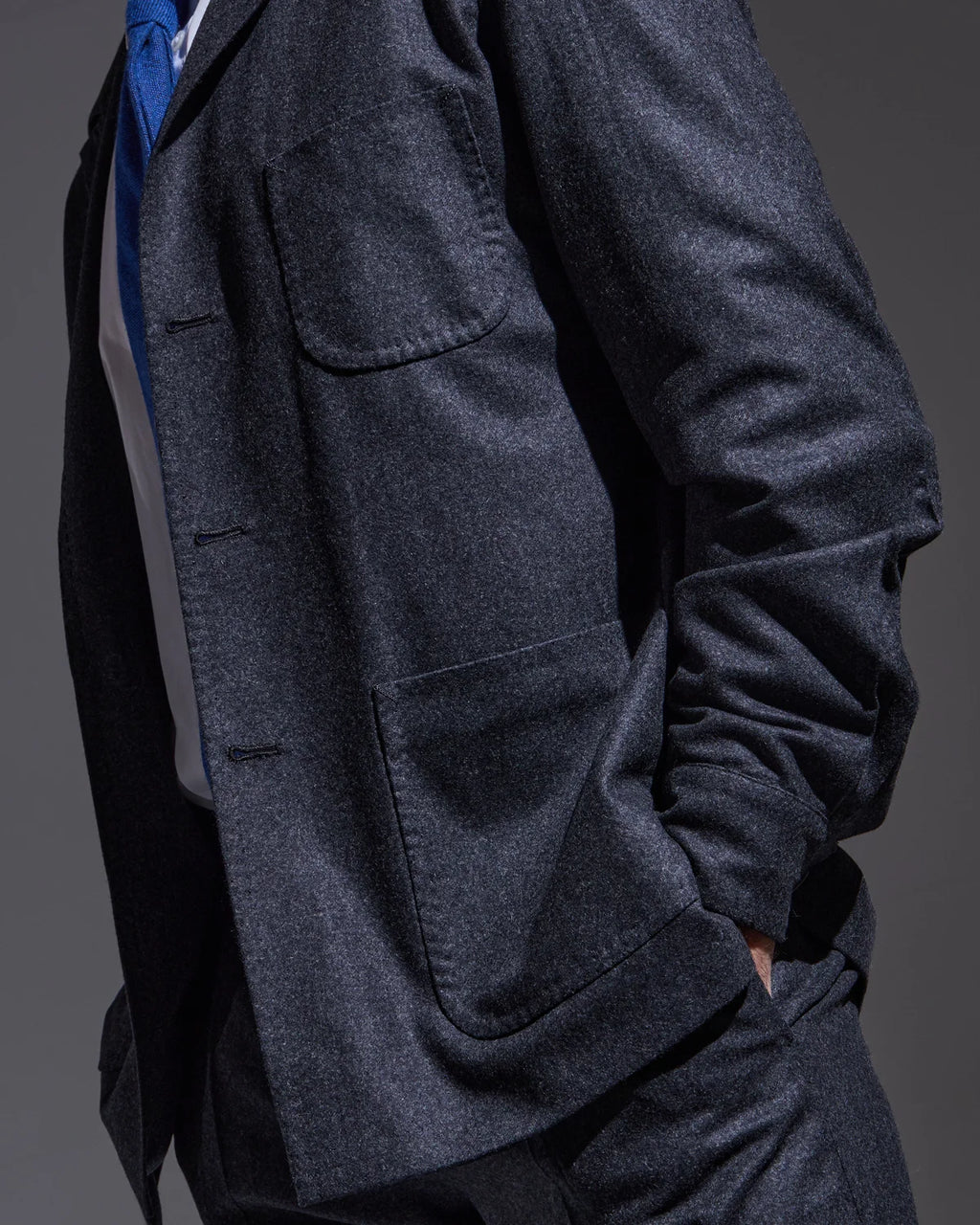 Gray sartorial overshirt jacket