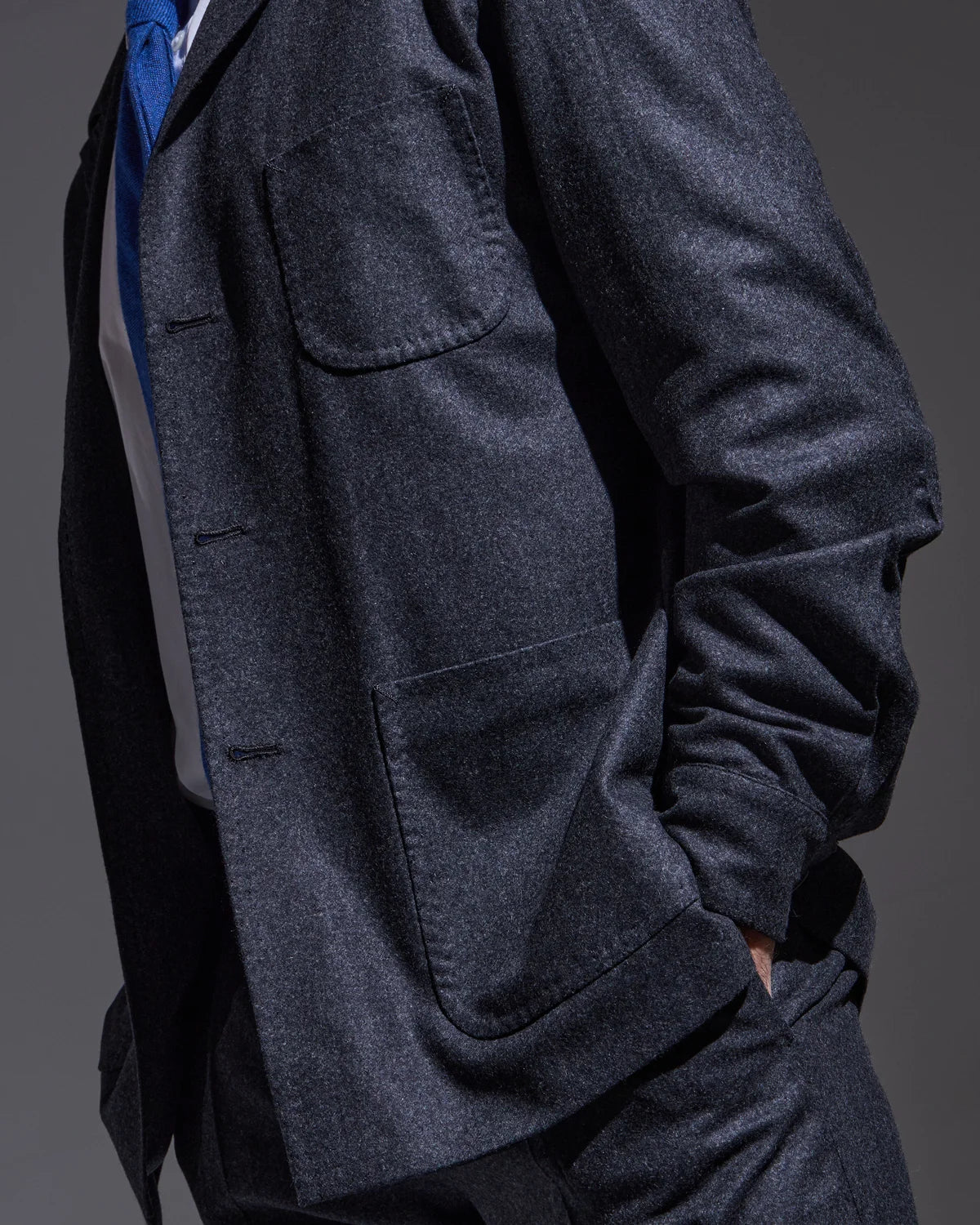 Gray sartorial overshirt jacket