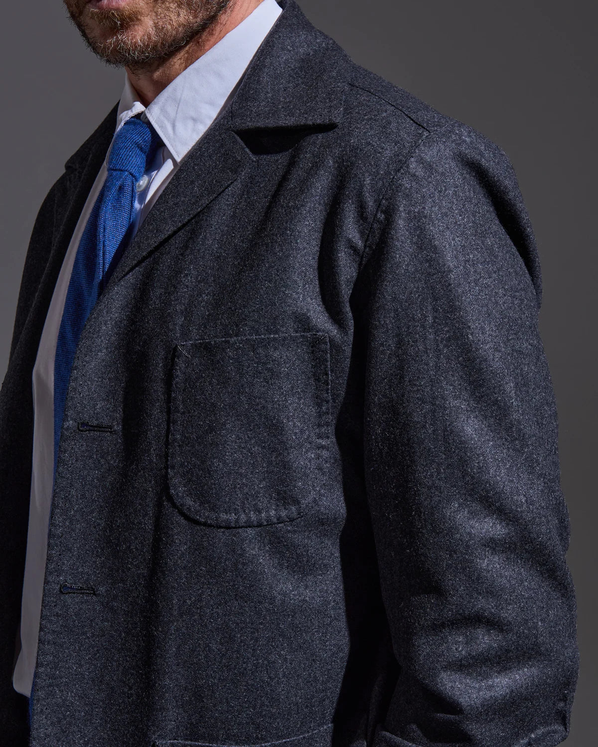 Gray sartorial overshirt jacket