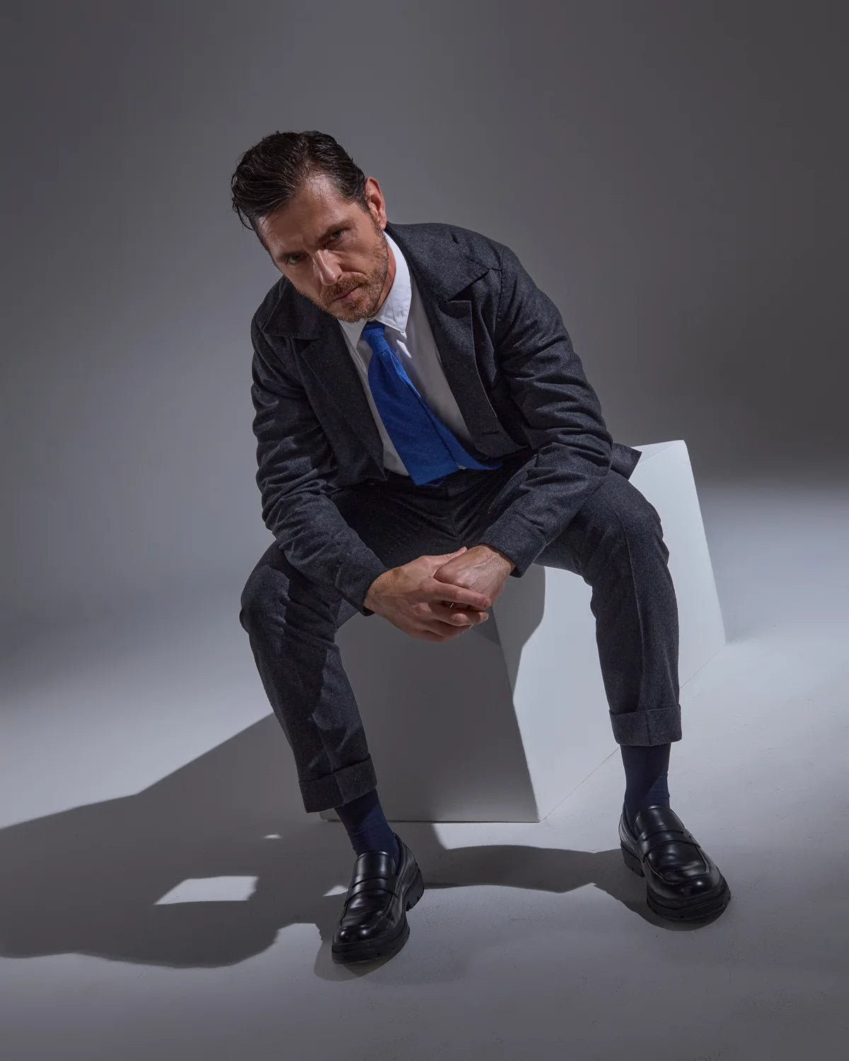 Gray sartorial overshirt jacket