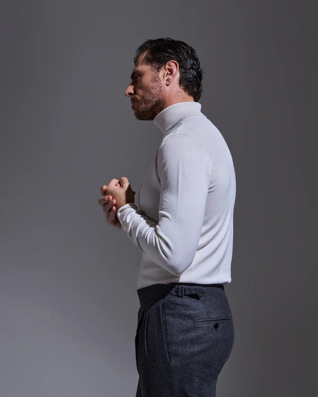 Gray wool & cashmere trousers