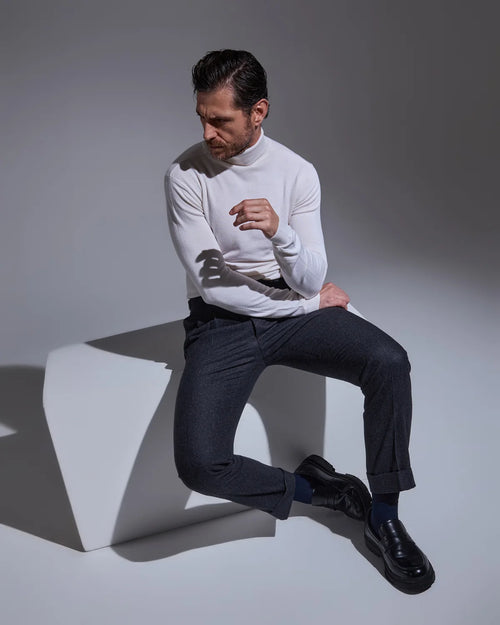 Gray wool & cashmere trousers