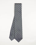 Green / flowers 6 folds tie