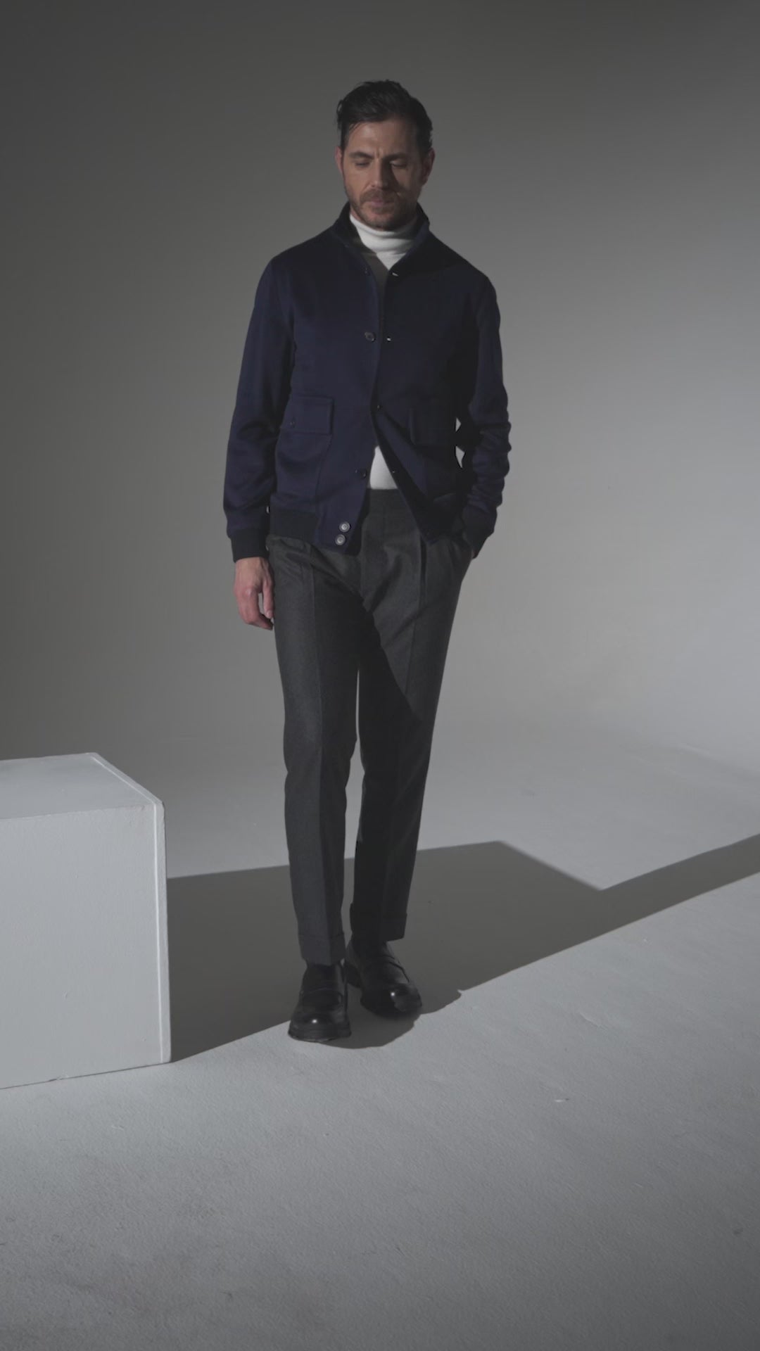 Blue sartorial bomber jacket