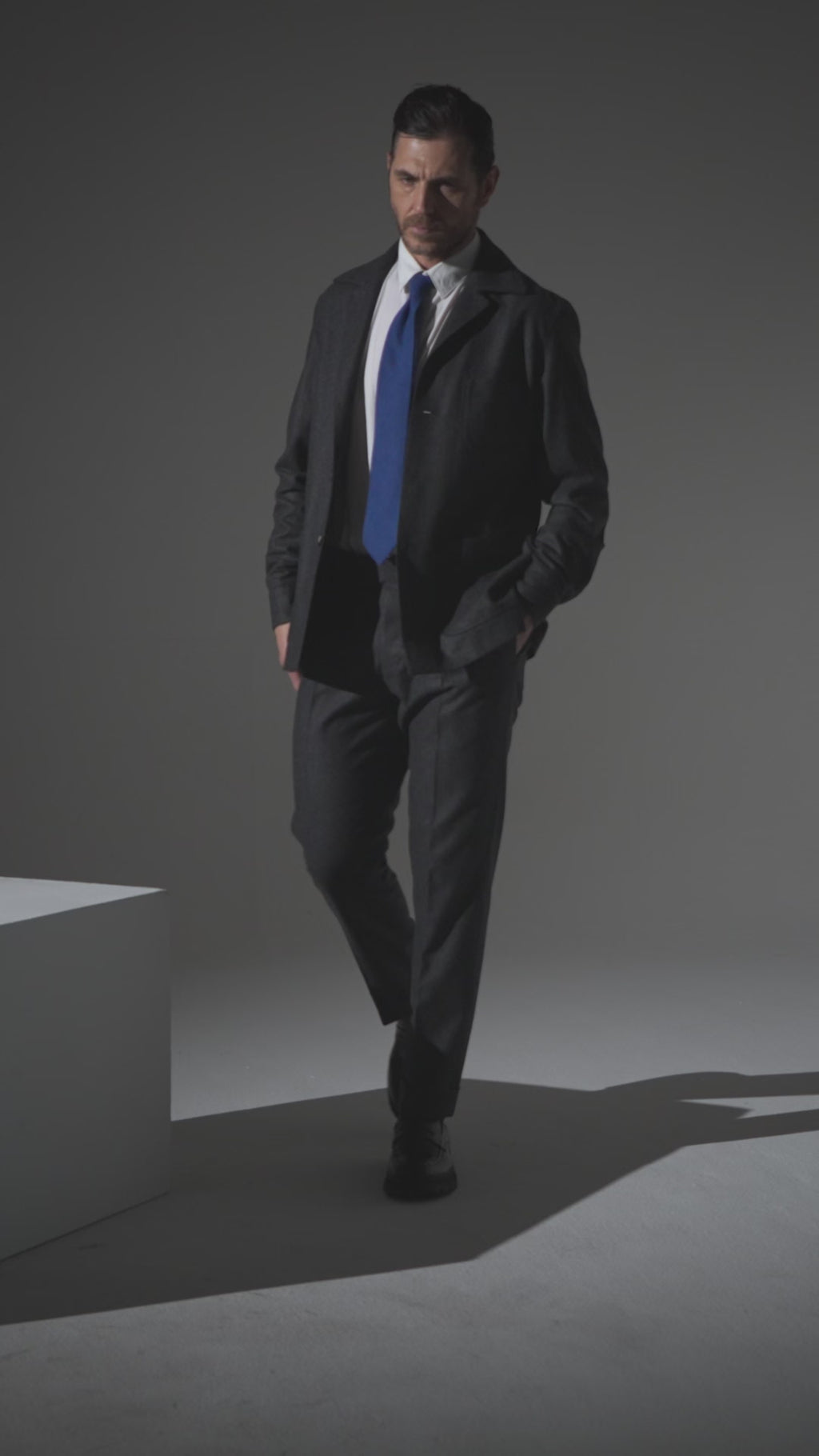 Gray sartorial overshirt jacket