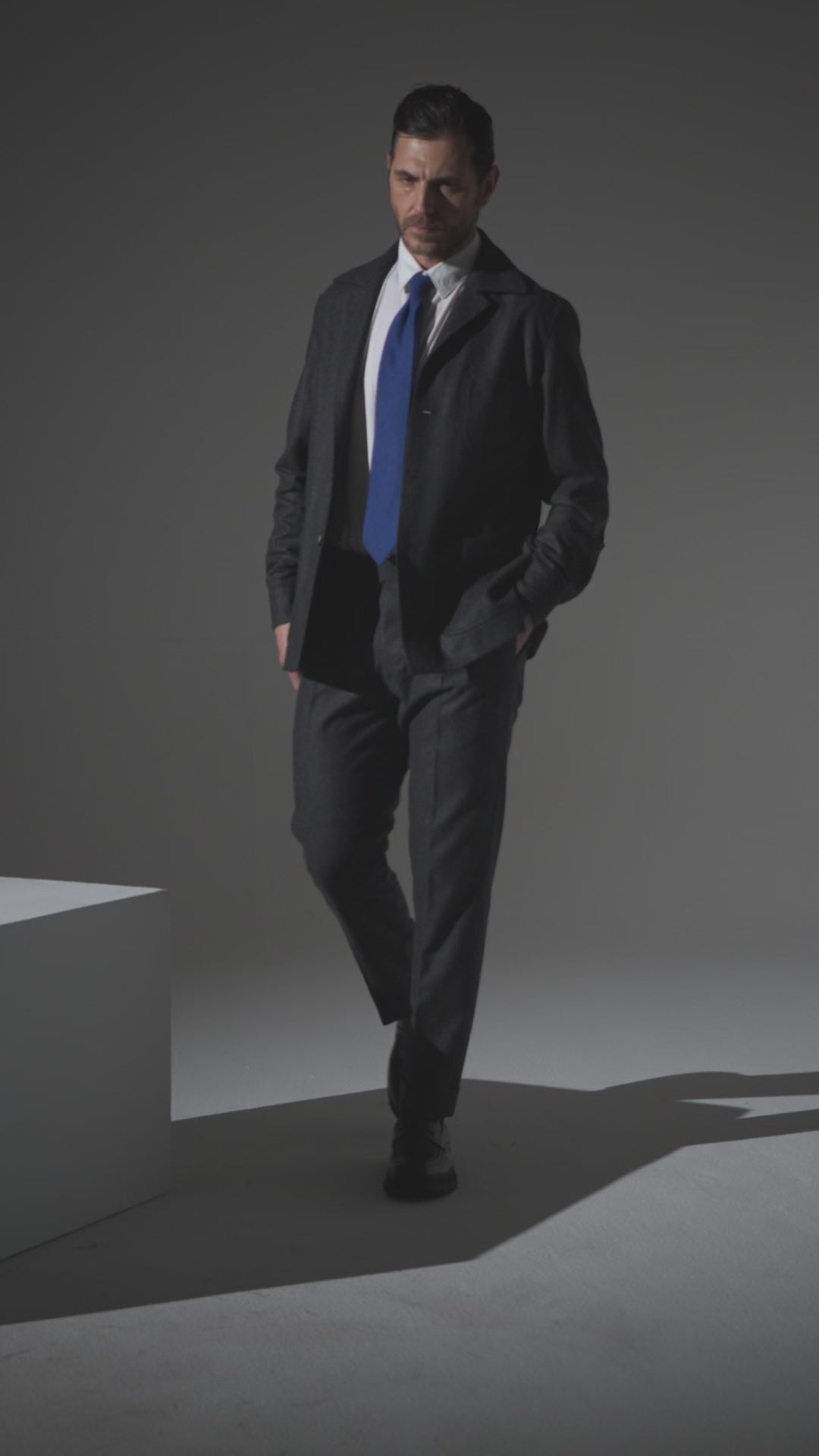 Gray sartorial overshirt jacket
